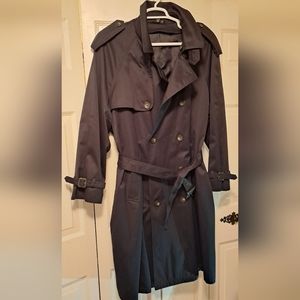 LAUREN by Ralph Lauren Classic Double Breasted Trench Coat Black Size 46R